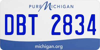 MI license plate DBT2834