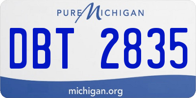 MI license plate DBT2835