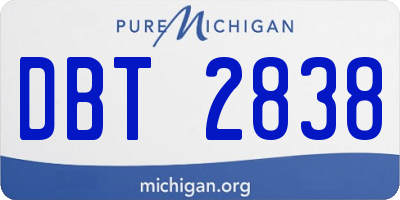 MI license plate DBT2838