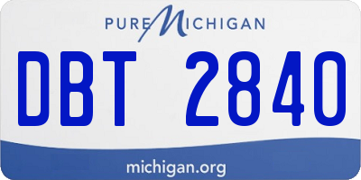 MI license plate DBT2840