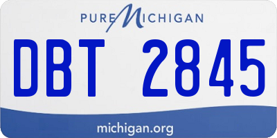 MI license plate DBT2845