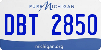 MI license plate DBT2850