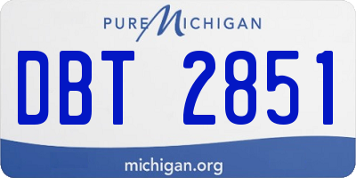MI license plate DBT2851
