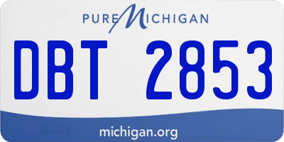 MI license plate DBT2853
