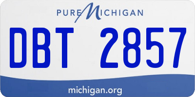 MI license plate DBT2857