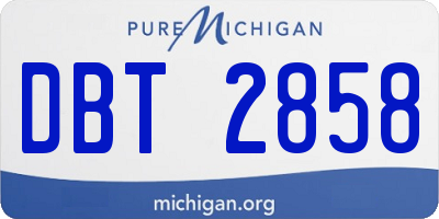MI license plate DBT2858