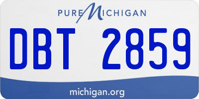 MI license plate DBT2859