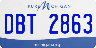 MI license plate DBT2863