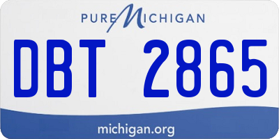 MI license plate DBT2865