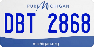 MI license plate DBT2868