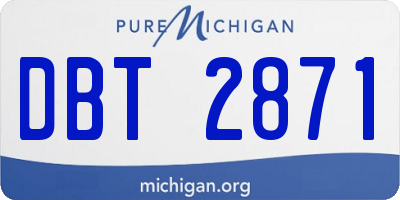 MI license plate DBT2871