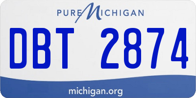 MI license plate DBT2874