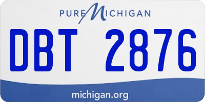 MI license plate DBT2876