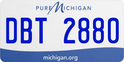 MI license plate DBT2880