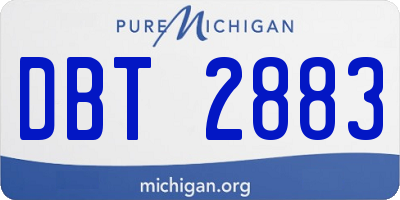 MI license plate DBT2883
