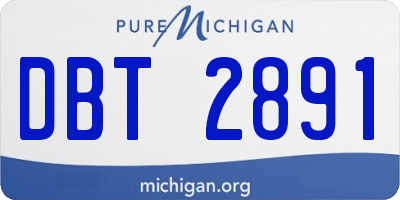 MI license plate DBT2891