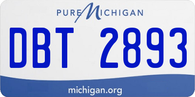 MI license plate DBT2893