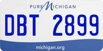 MI license plate DBT2899