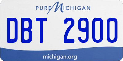 MI license plate DBT2900