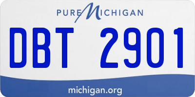 MI license plate DBT2901