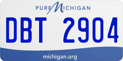 MI license plate DBT2904
