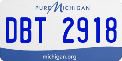 MI license plate DBT2918