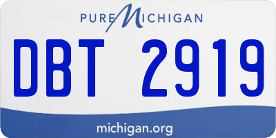 MI license plate DBT2919