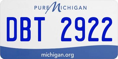 MI license plate DBT2922