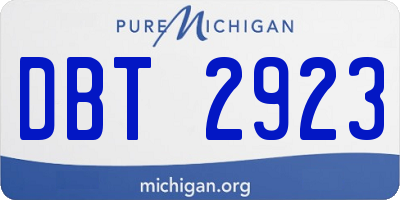MI license plate DBT2923