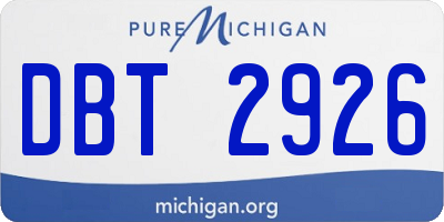 MI license plate DBT2926