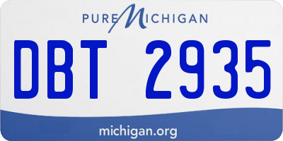 MI license plate DBT2935