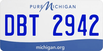 MI license plate DBT2942