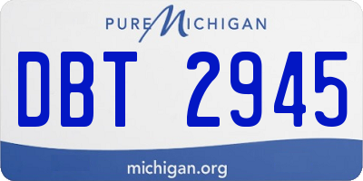 MI license plate DBT2945