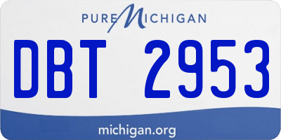 MI license plate DBT2953