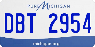 MI license plate DBT2954