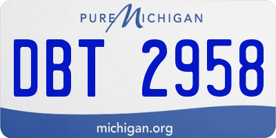 MI license plate DBT2958