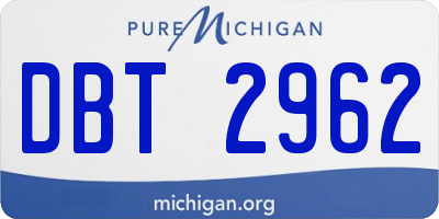 MI license plate DBT2962