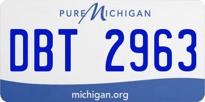 MI license plate DBT2963