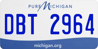 MI license plate DBT2964