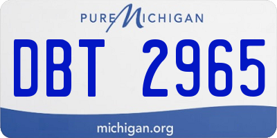 MI license plate DBT2965