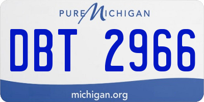 MI license plate DBT2966