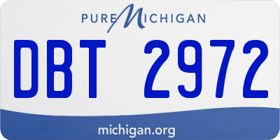 MI license plate DBT2972