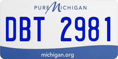 MI license plate DBT2981