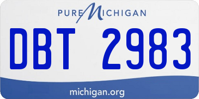 MI license plate DBT2983