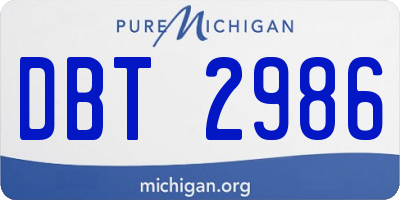 MI license plate DBT2986