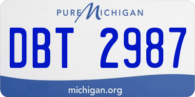 MI license plate DBT2987