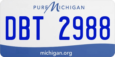 MI license plate DBT2988