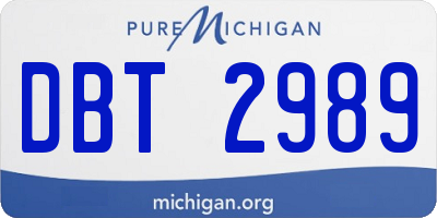 MI license plate DBT2989