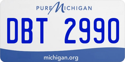 MI license plate DBT2990