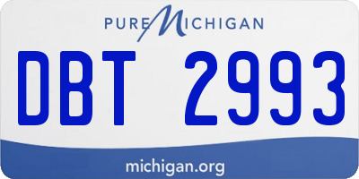 MI license plate DBT2993